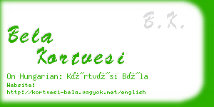 bela kortvesi business card